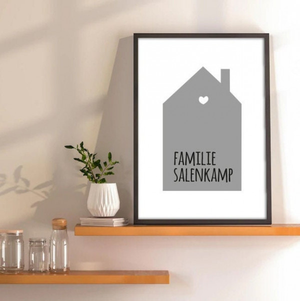Personalisiertes Haus Bild | Poster | Plakat | Eigenheim | Bau | Hausbau | Geschenk | Plakat | Richtfest | Name | Geschenk | Einweihung – Bild 2