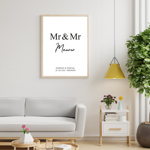 Personalisiertes Hochzeits Poster | Mr & Mrs | Hochzeit | Wedding | Geschenk | Plakat | Bild | Name | Geschenk | Paar | Mrs/Mr und Mrs/Mr – Bild 2