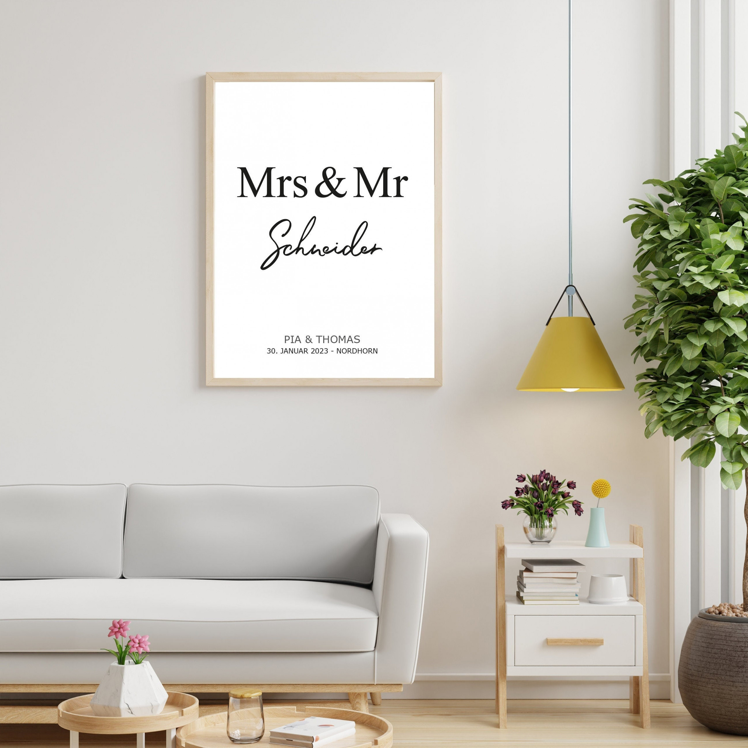 Personalisiertes Hochzeits Poster | Mr & Mrs | Hochzeit | Wedding | Geschenk | Plakat | Bild | Name | Geschenk | Paar | Mrs/Mr und Mrs/Mr – Bild 1