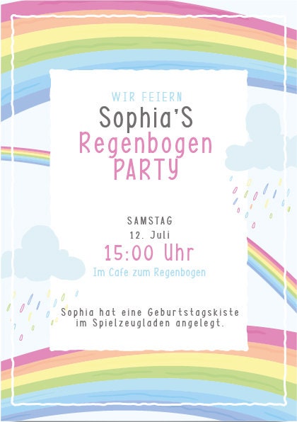 Digitale Einladung zum Geburtstag - Karte - Whats App, EMail oder zum ausdrucken - Party - Einladungskarte - Personalisiert – Bild 3