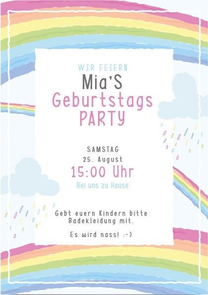 Digitale Einladung zum Geburtstag - Karte - Whats App, EMail oder zum ausdrucken - Party - Einladungskarte - Personalisiert – Bild 2