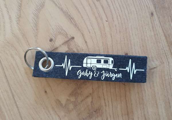 Wohnwagen Schlüsselanhänger personalisiert mit Wunschtext, Camping, Anhänger mit Text, Schlüsselanhänger, Geschenkidee – Bild 7