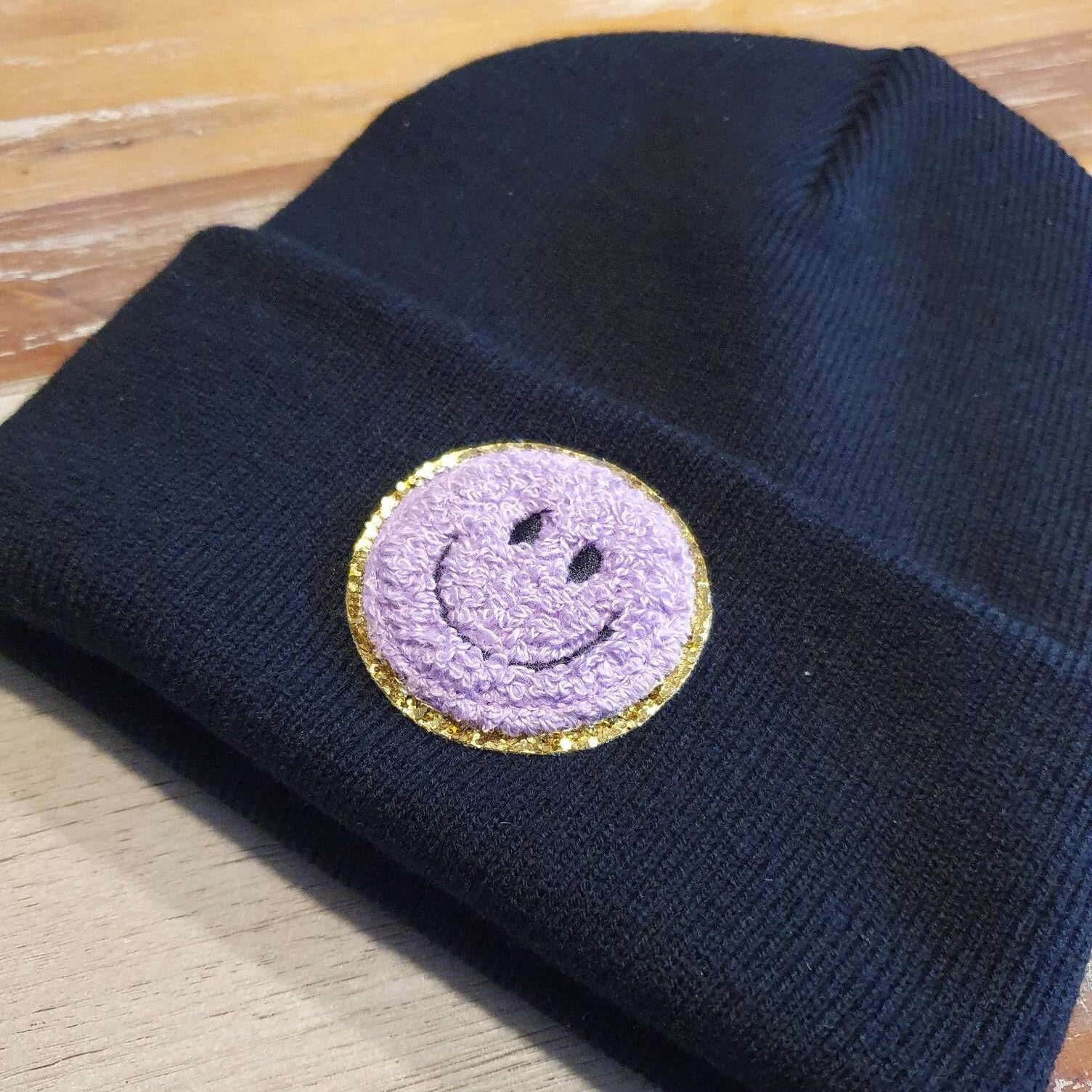 Blaue Kinder Mütze SMILEY | Hipster Beanie | Mütze | Wintermütze | Blaue Mütze mit Smiley | Herbst – Bild 4
