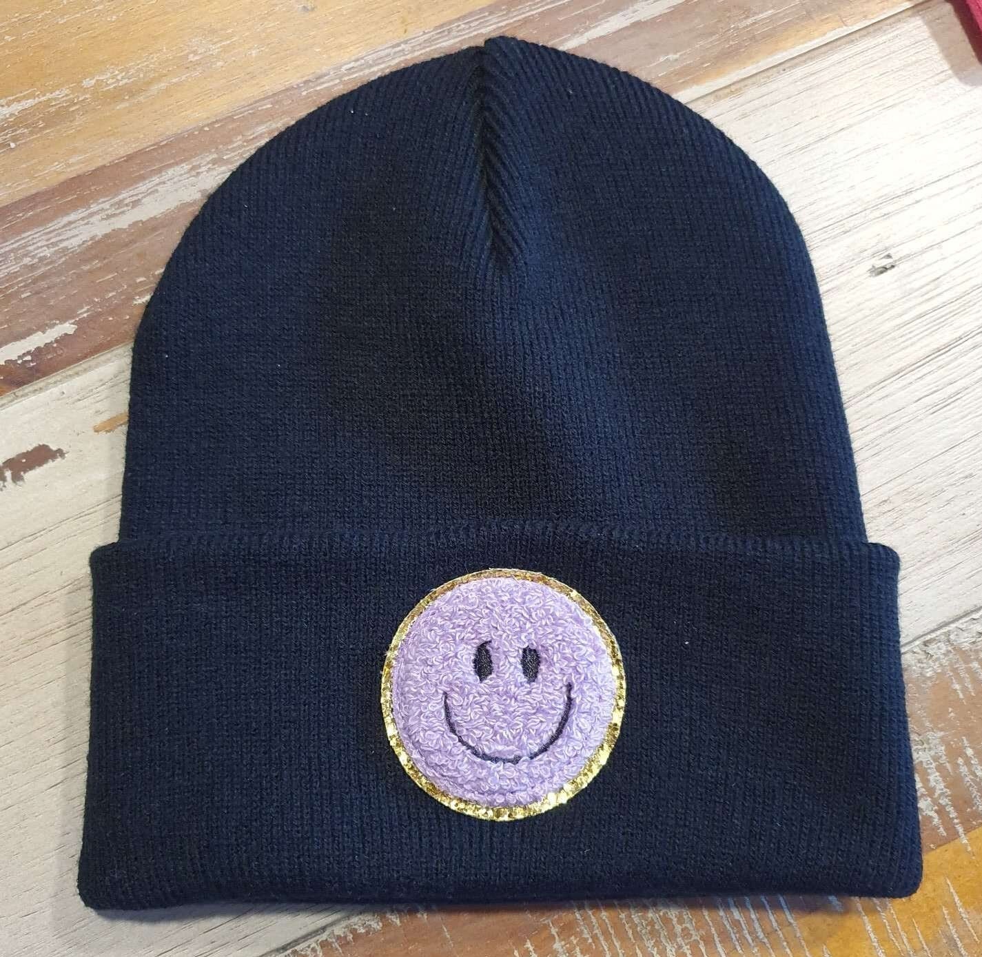 Blaue Kinder Mütze SMILEY | Hipster Beanie | Mütze | Wintermütze | Blaue Mütze mit Smiley | Herbst – Bild 5