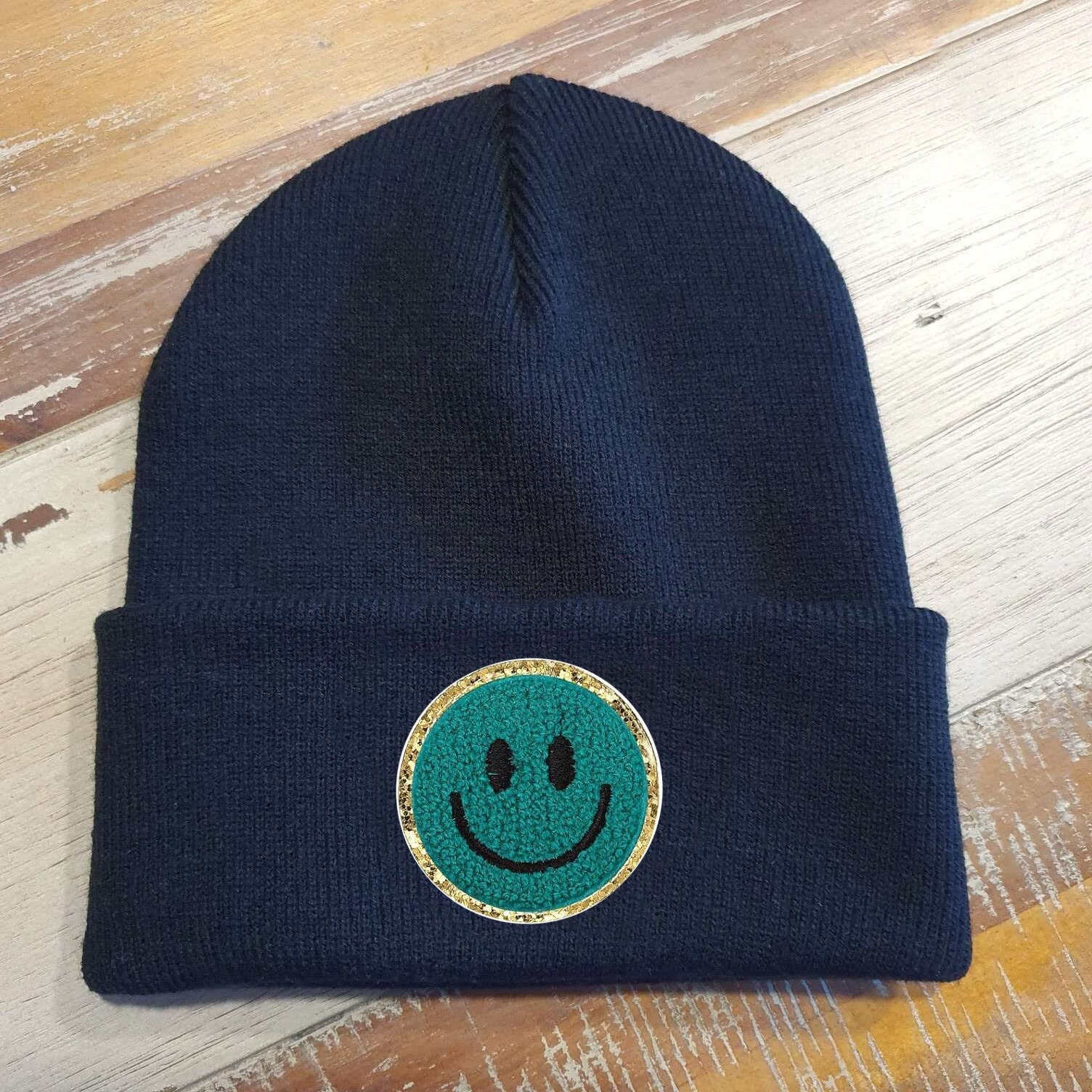 Blaue Kinder Mütze SMILEY | Hipster Beanie | Mütze | Wintermütze | Blaue Mütze mit Smiley | Herbst – Bild 8