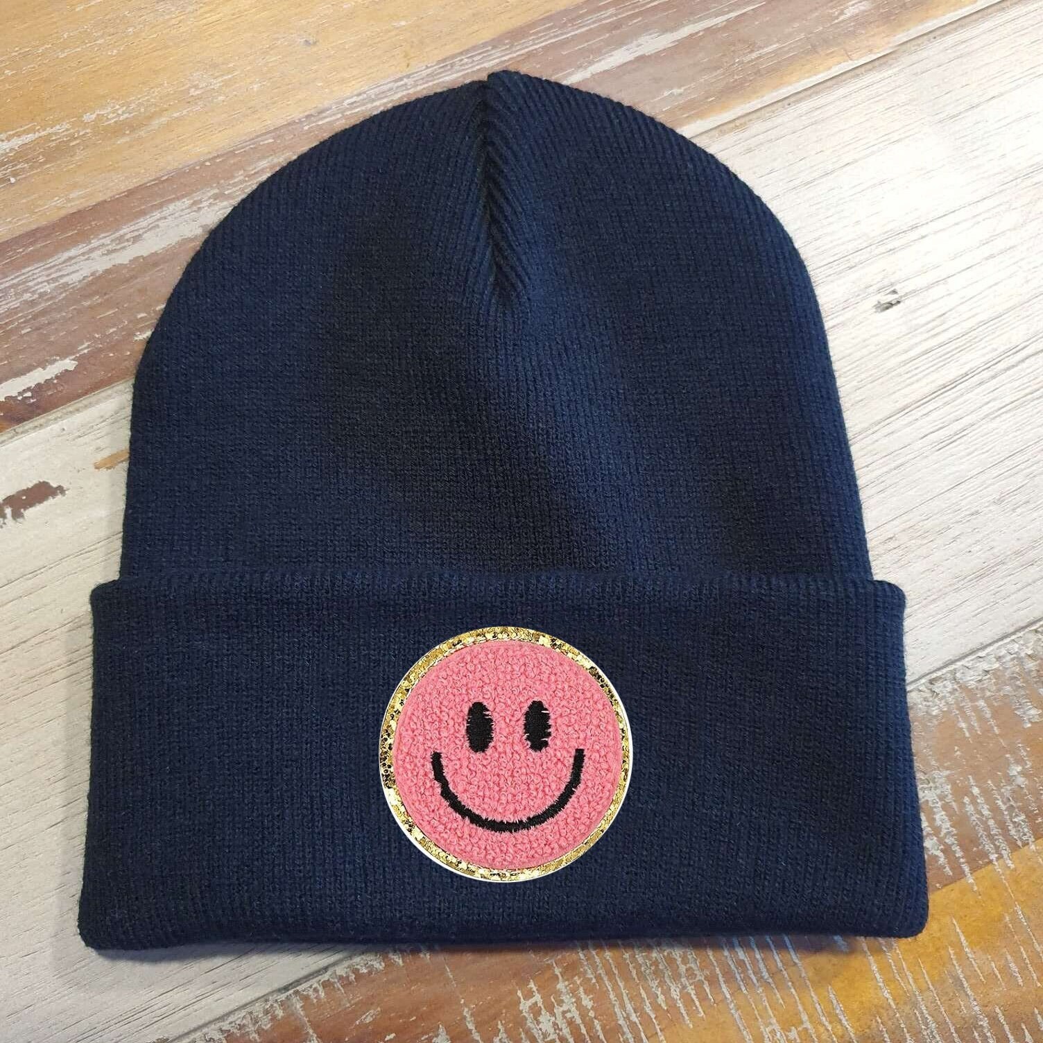 Blaue Kinder Mütze SMILEY | Hipster Beanie | Mütze | Wintermütze | Blaue Mütze mit Smiley | Herbst – Bild 6