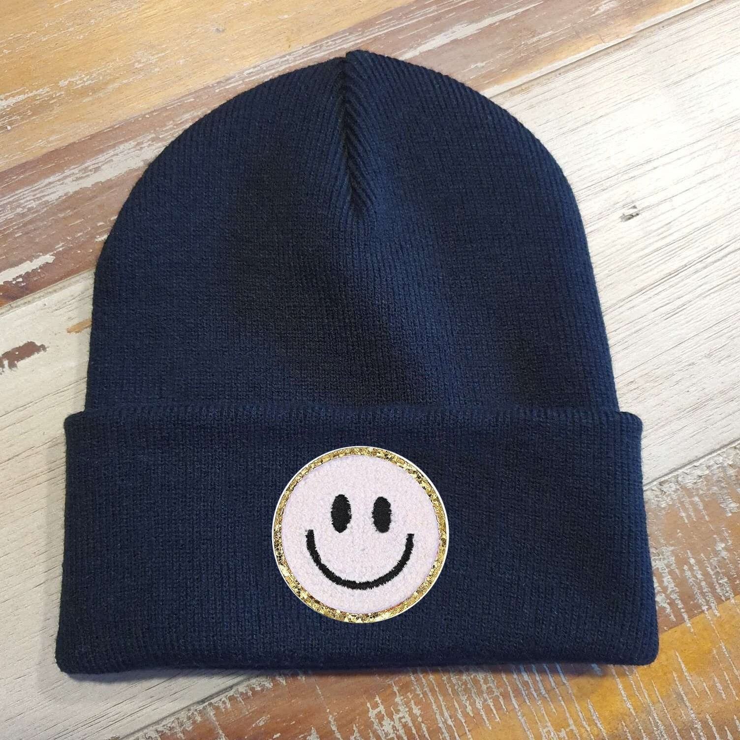 Blaue Kinder Mütze SMILEY | Hipster Beanie | Mütze | Wintermütze | Blaue Mütze mit Smiley | Herbst – Bild 7
