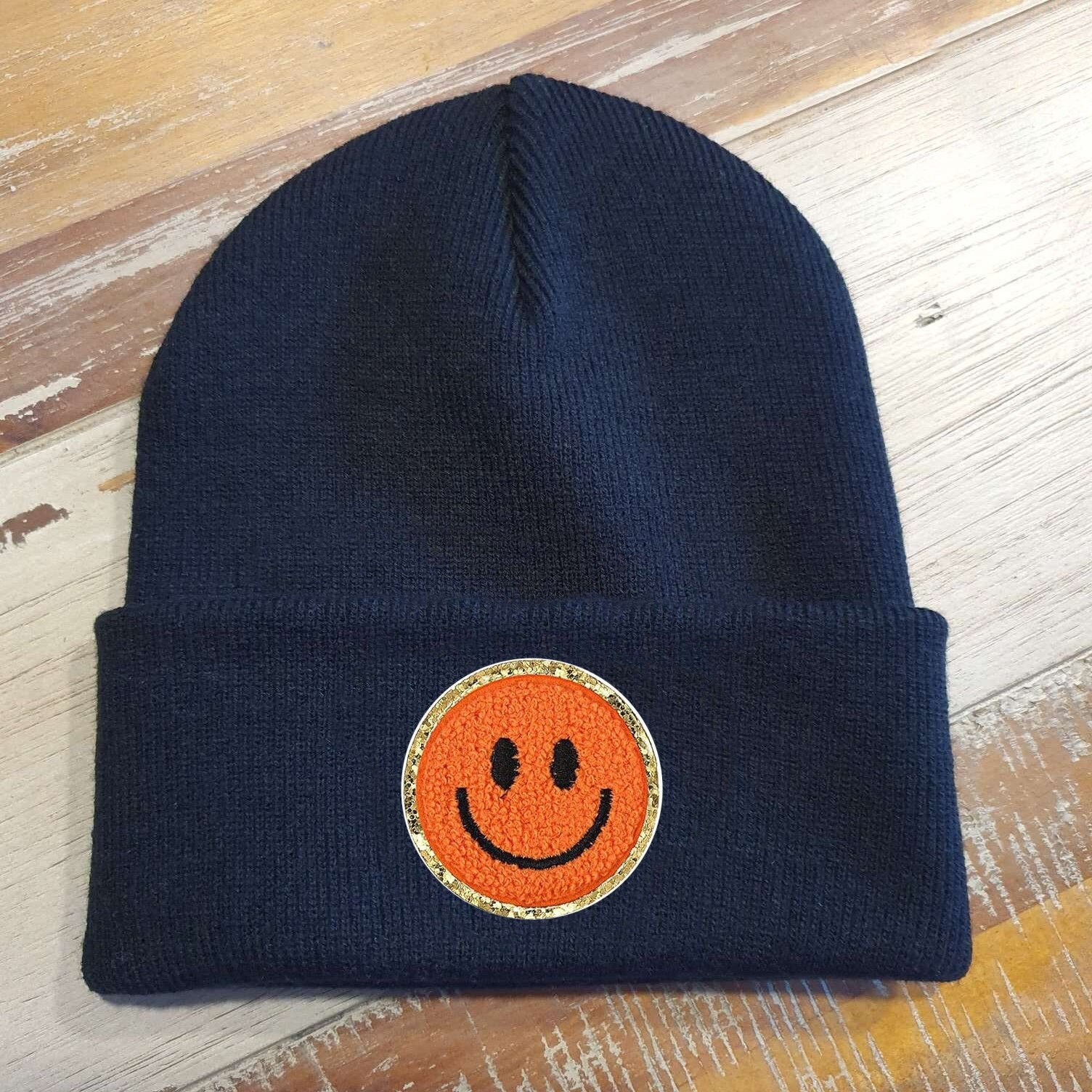 Blaue Kinder Mütze SMILEY | Hipster Beanie | Mütze | Wintermütze | Blaue Mütze mit Smiley | Herbst – Bild 10