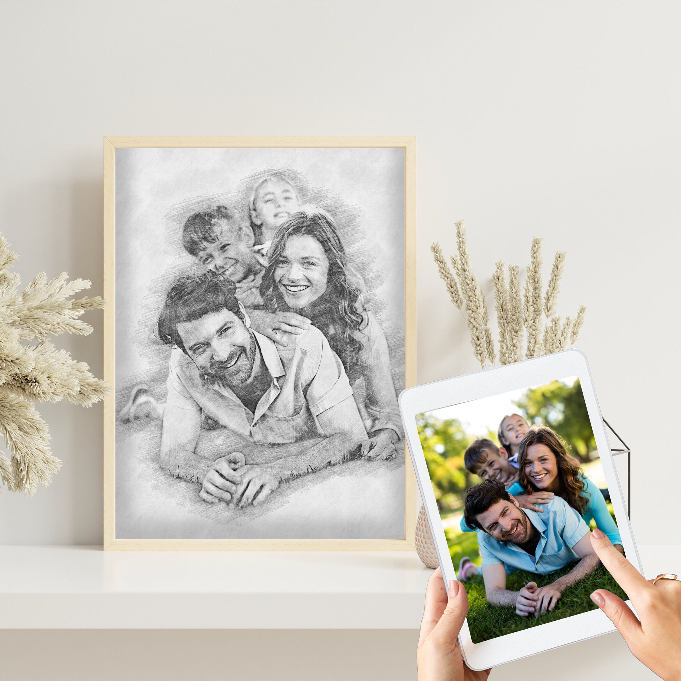 Personalisierte Bleistift Zeichnung vom Foto | Digitale Skizze | Bleistiftzeichnung | Personalisiert | Bleistiftskizze | Poster