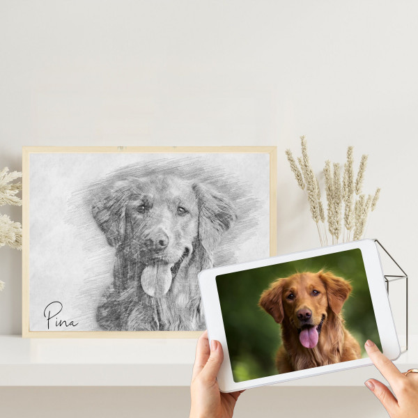 Personalisierte Bleistift Zeichnung vom Foto | Digitale Skizze | Bleistiftzeichnung | Personalisiert | Bleistiftskizze | Poster – Bild 4