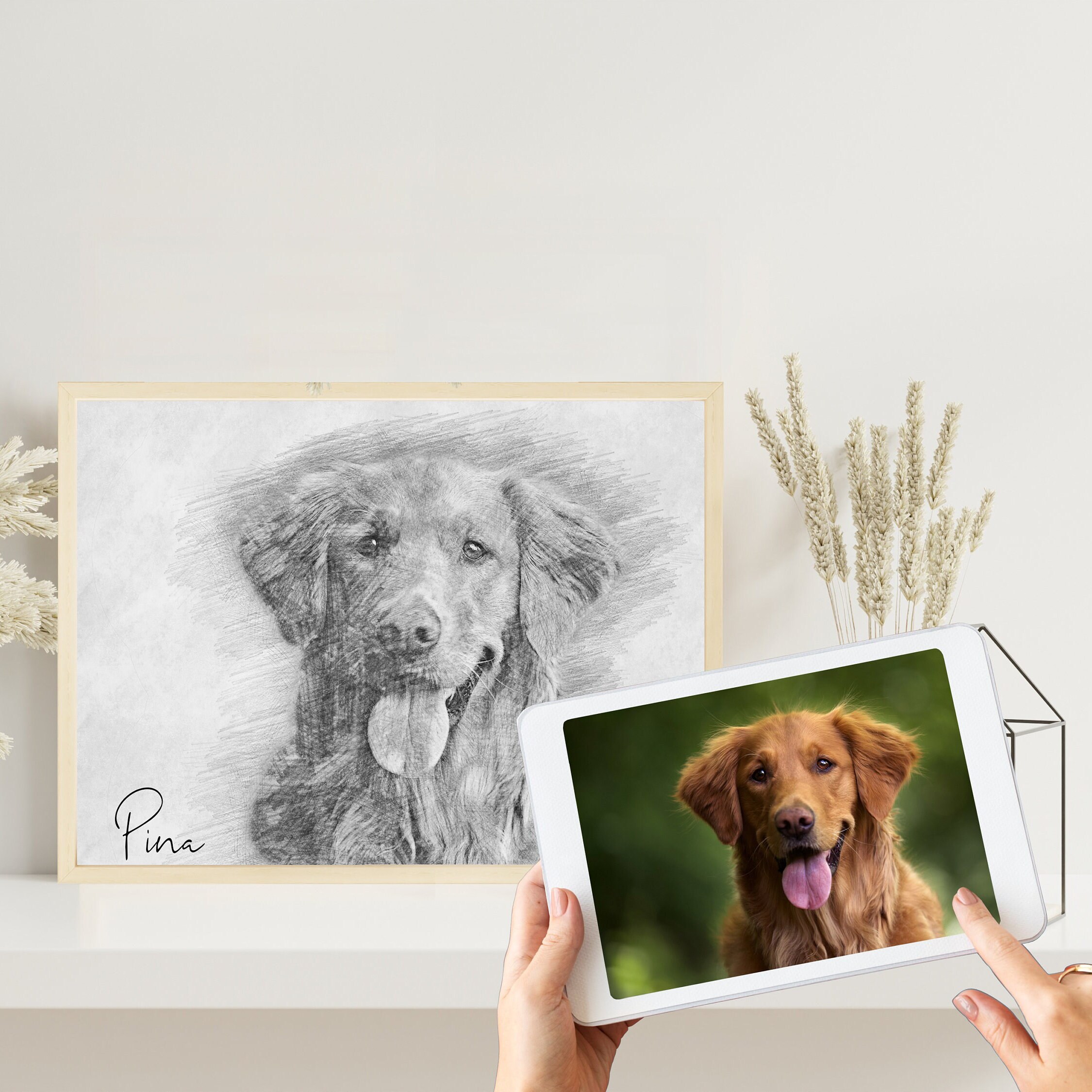Personalisierte Bleistift Zeichnung vom Foto | Digitale Skizze | Bleistiftzeichnung | Personalisiert | Bleistiftskizze | Poster – Bild 4