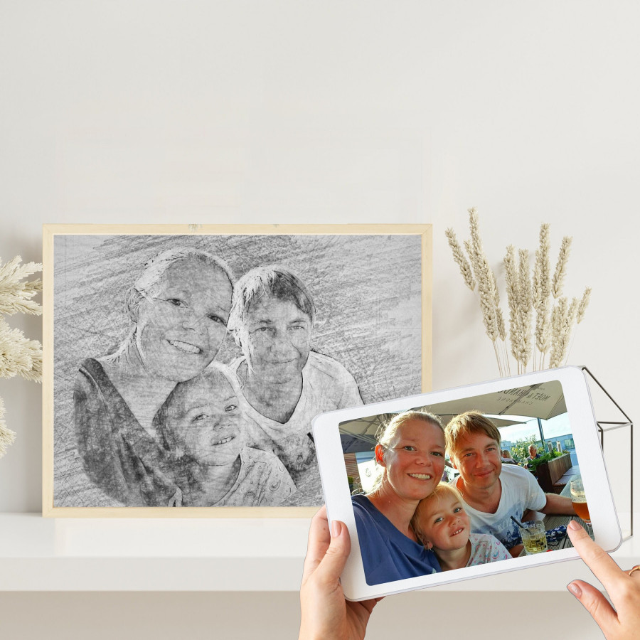 Personalisierte Bleistift Zeichnung vom Foto | Digitale Skizze | Bleistiftzeichnung | Personalisiert | Bleistiftskizze | Poster