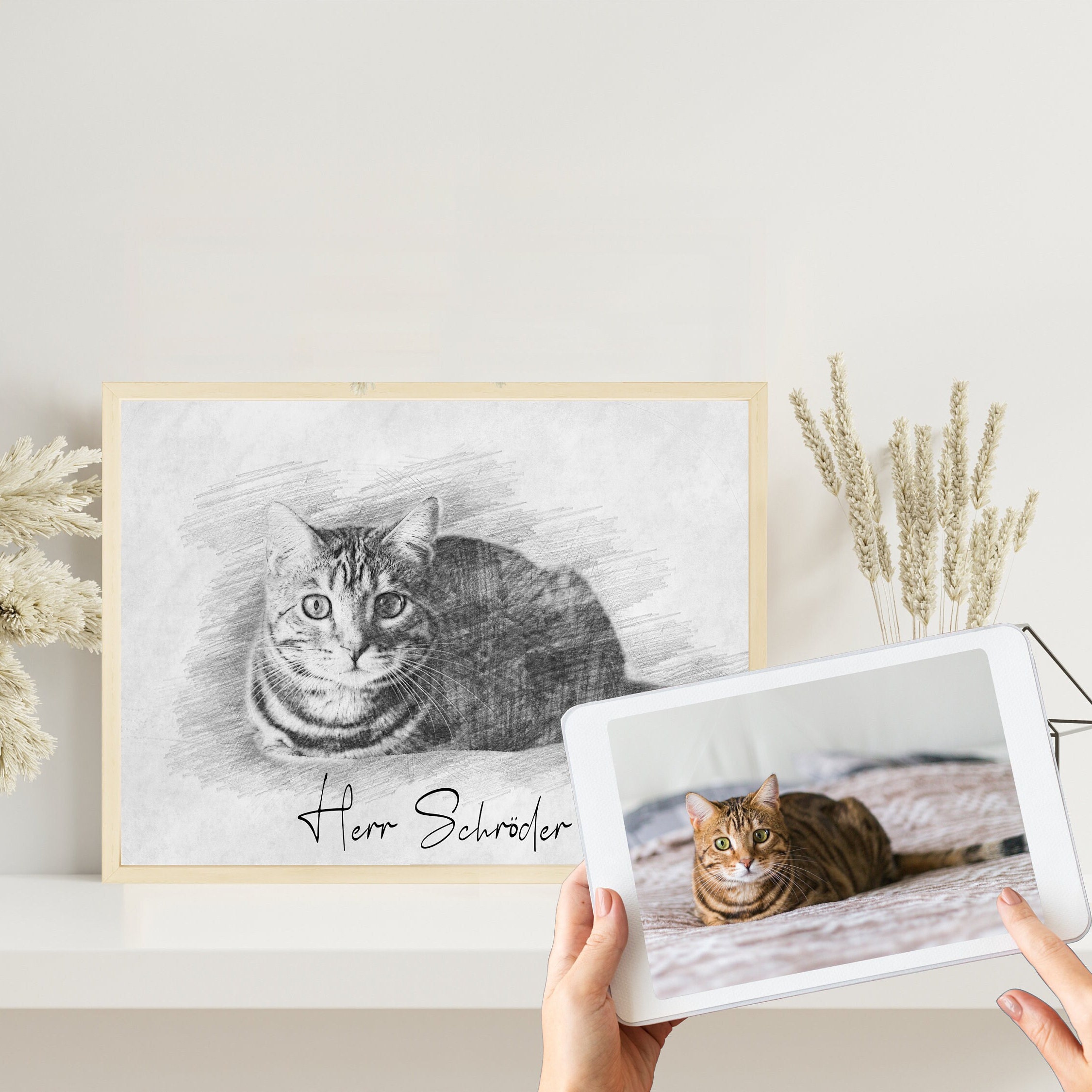 Personalisierte Bleistift Zeichnung vom Foto | Digitale Skizze | Bleistiftzeichnung | Personalisiert | Bleistiftskizze | Poster – Bild 3