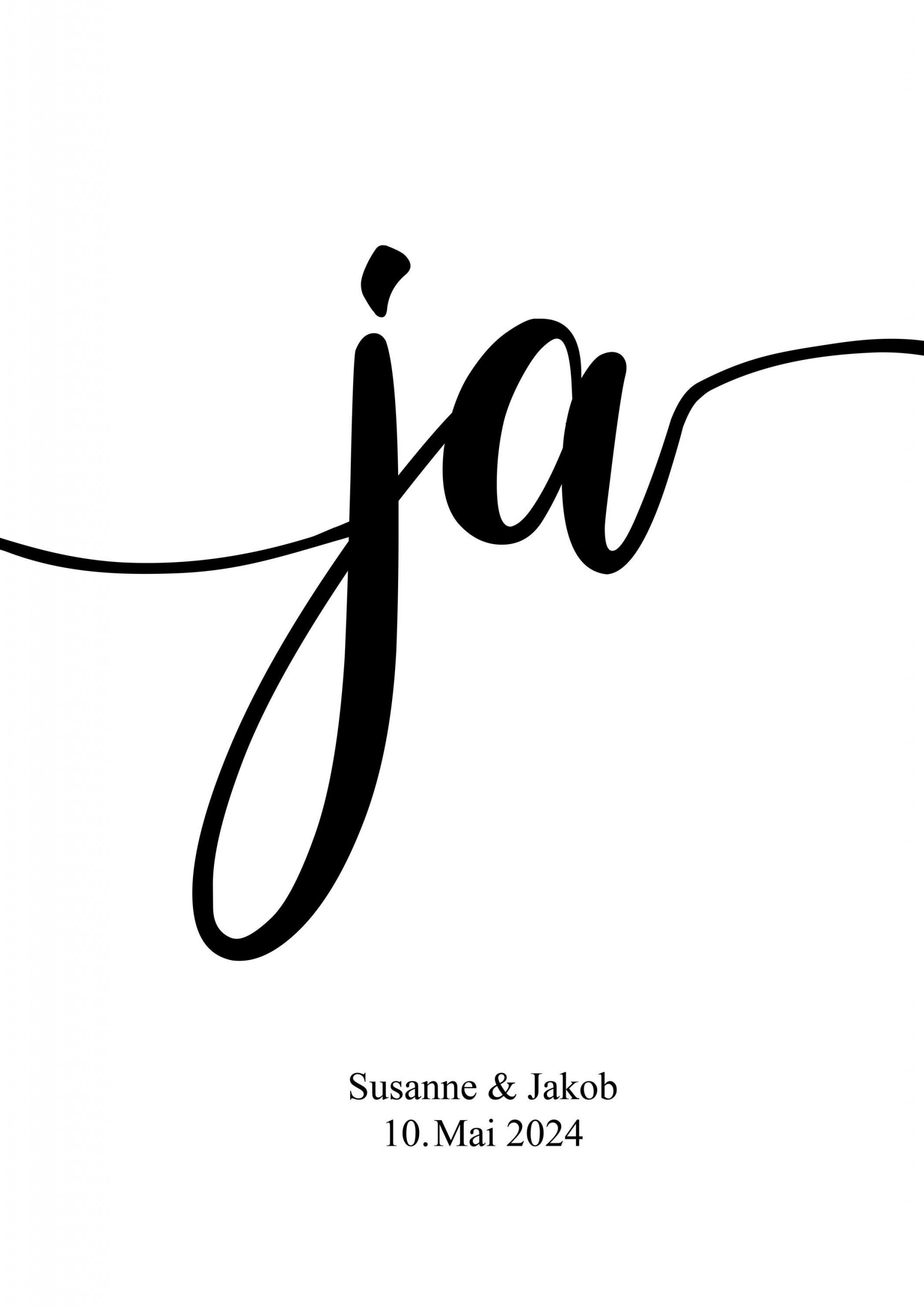 Personalisiertes Hochzeits Poster | Hochzeit | Wedding | Ja | Geschenk | Plakat | Bild | Name | Geschenk | Paar | persönlich – Bild 2