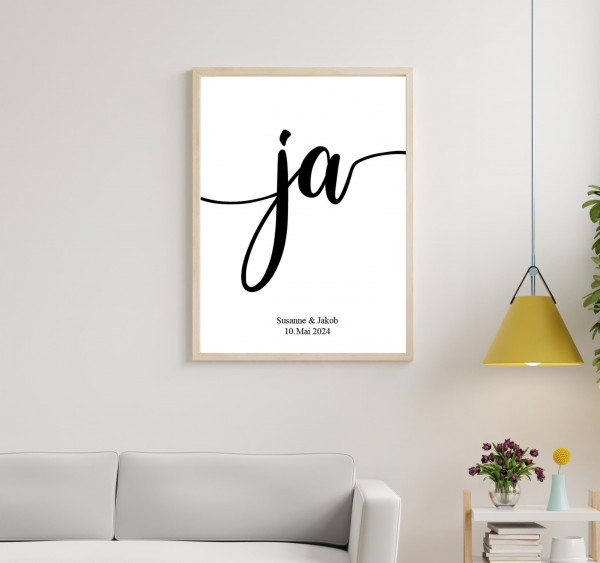 Personalisiertes Hochzeits Poster | Hochzeit | Wedding | Ja | Geschenk | Plakat | Bild | Name | Geschenk | Paar | persönlich – Bild 3