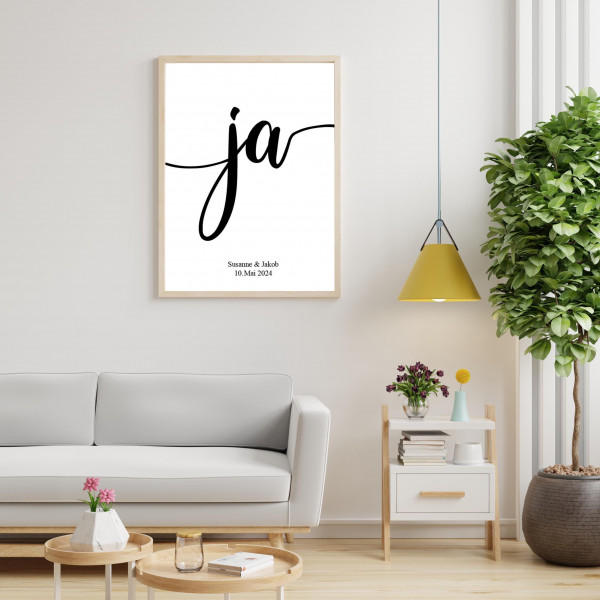 Personalisiertes Hochzeits Poster | Hochzeit | Wedding | Ja | Geschenk | Plakat | Bild | Name | Geschenk | Paar | persönlich – Bild 1