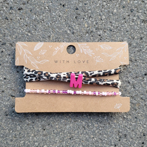 Elastisches Leo Armband mit deinem Wunschbuchstaben im Ibiza Style. Personalisiert - in 7 Farben erhältlich – Bild 5