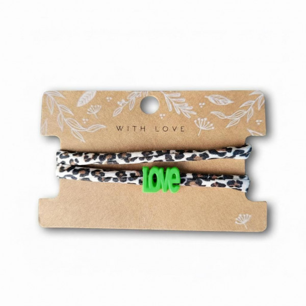 Elastisches Leo Armband mit dem LOVE Anhänger im Ibiza Style - in 7 Farben erhältlich – Bild 5