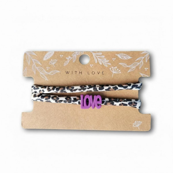 Elastisches Leo Armband mit dem LOVE Anhänger im Ibiza Style - in 7 Farben erhältlich – Bild 6