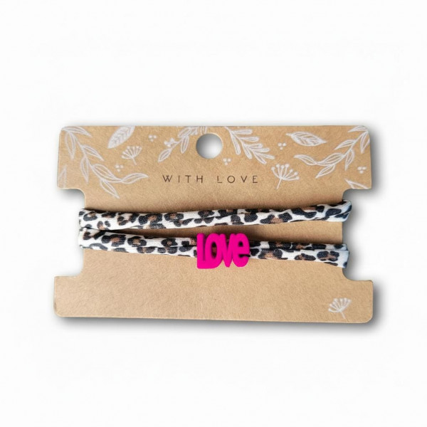 Elastisches Leo Armband mit dem LOVE Anhänger im Ibiza Style - in 7 Farben erhältlich – Bild 11