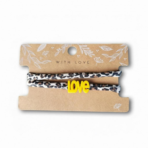 Elastisches Leo Armband mit dem LOVE Anhänger im Ibiza Style - in 7 Farben erhältlich – Bild 2