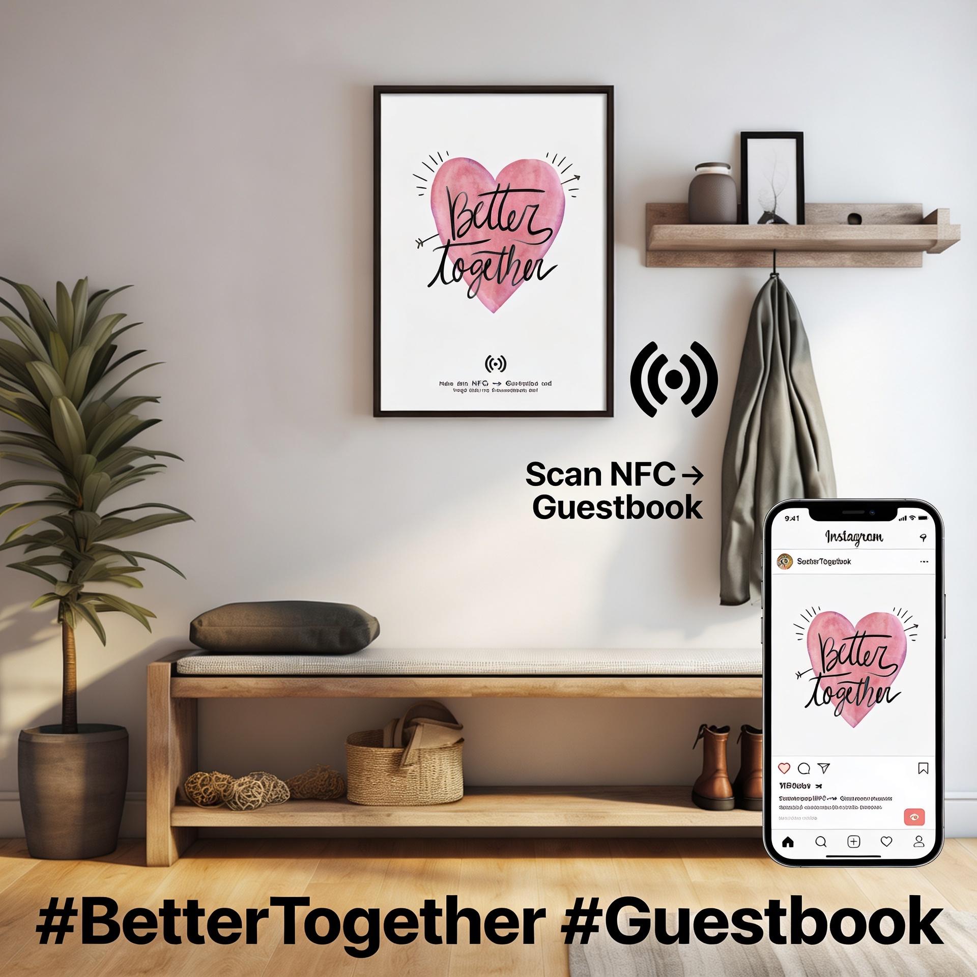 Stilvolles „You'll never walk alone“-Poster mit integriertem NFC-Chip. Einfach scannen und dein persönliches, digitales Freundebuch öffnen. – Bild 6