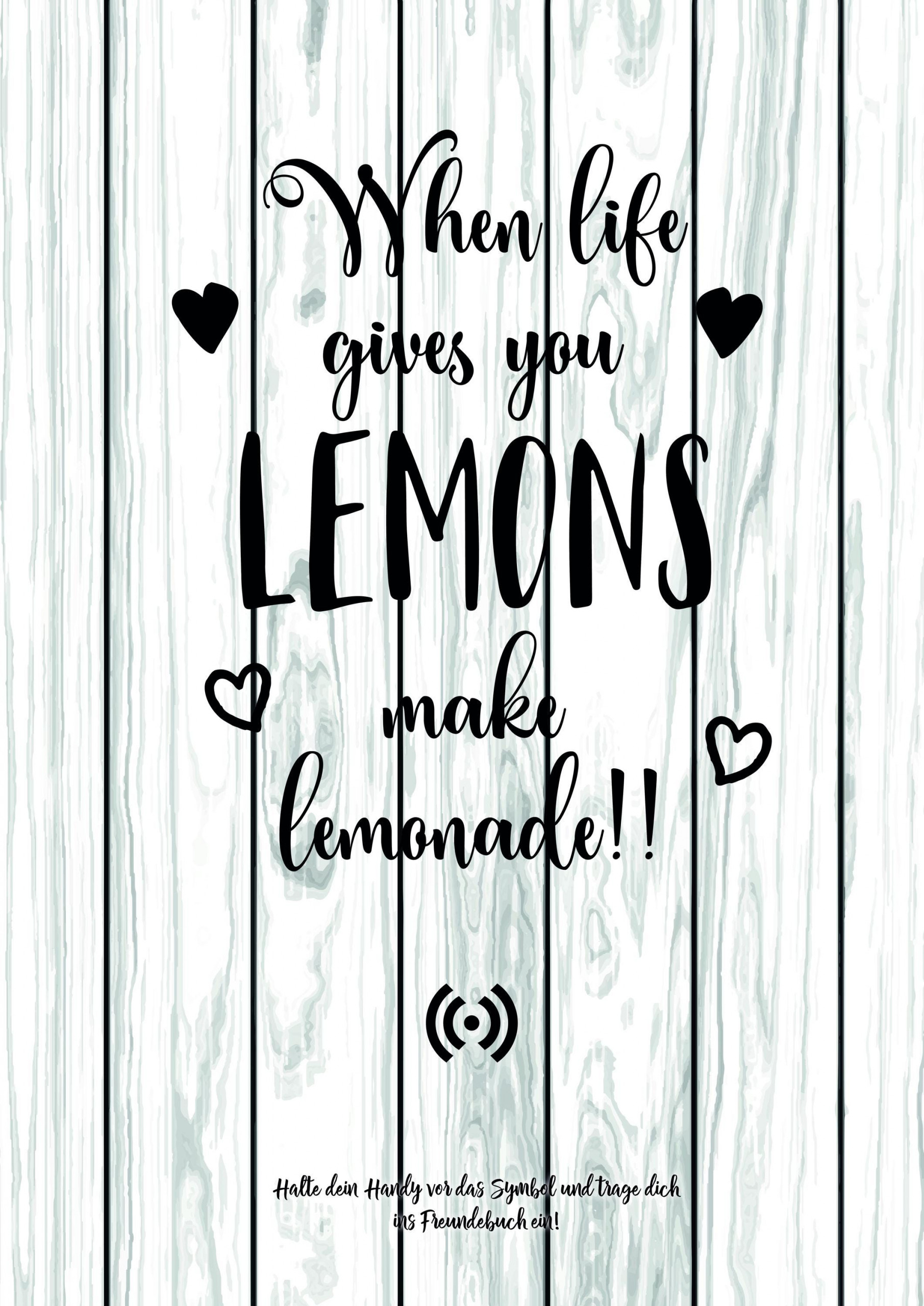 Stilvolles „Make Lemonade“-Poster mit integriertem NFC-Chip. Einfach scannen und dein persönliches, digitales Freundebuch öffnen. – Bild 2