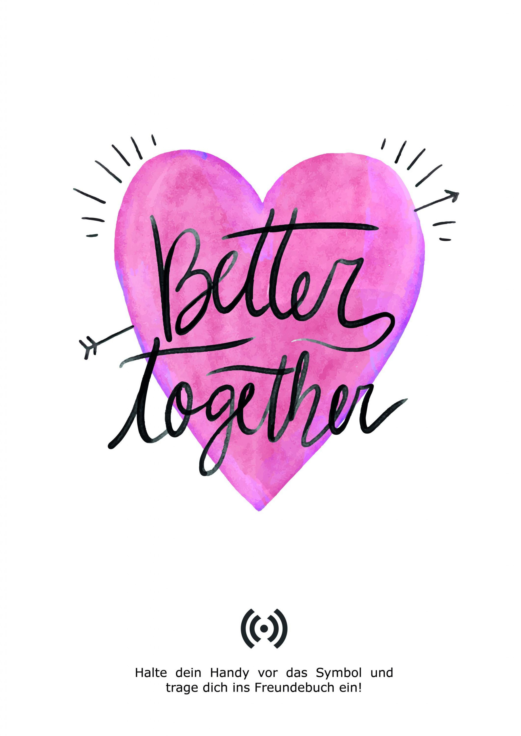 Stilvolles „Better together“-Poster mit integriertem NFC-Chip. Einfach scannen und dein persönliches, digitales Freundebuch öffnen. – Bild 5