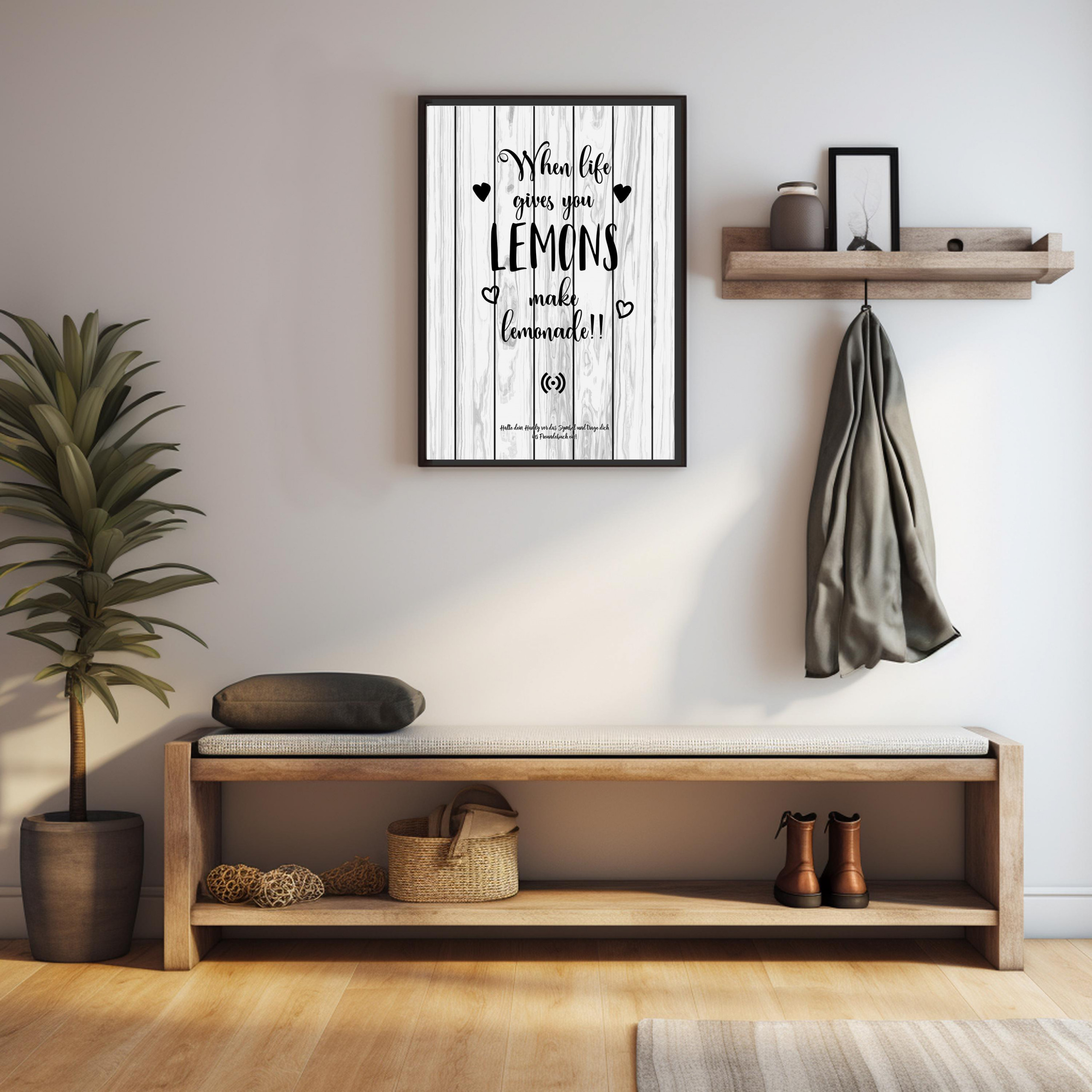 Stilvolles „Make Lemonade“-Poster mit integriertem NFC-Chip. Einfach scannen und dein persönliches, digitales Freundebuch öffnen. – Bild 5