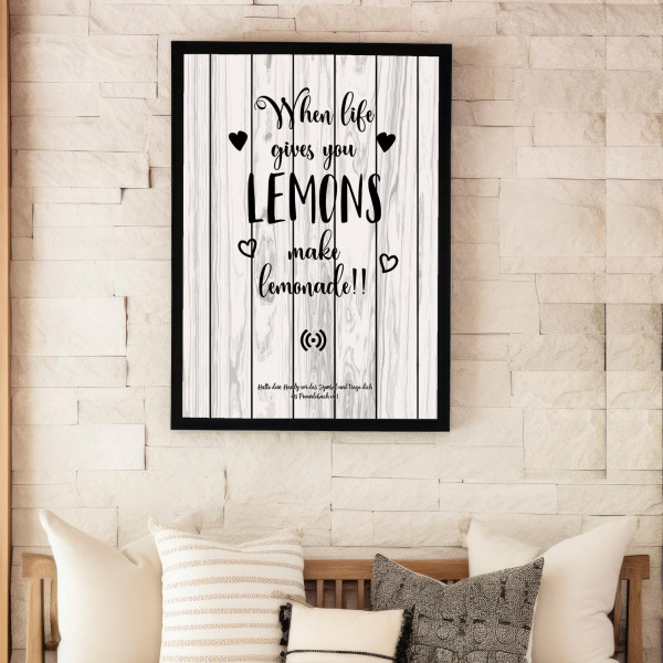 Stilvolles „Make Lemonade“-Poster mit integriertem NFC-Chip. Einfach scannen und dein persönliches, digitales Freundebuch öffnen. – Bild 3