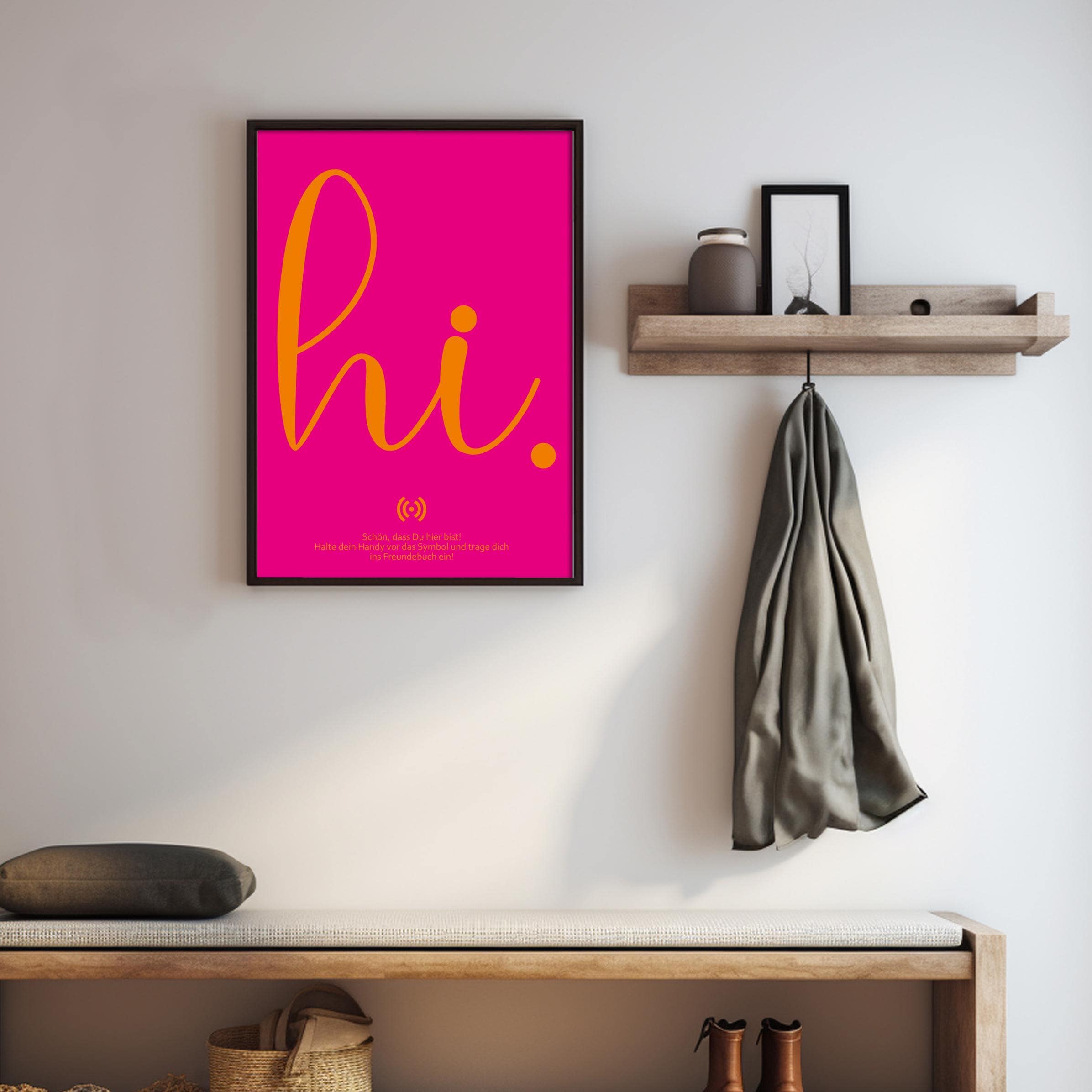 Stilvolles „Hi“ Poster mit integriertem NFC-Chip. Einfach scannen und dein persönliches, digitales Freundebuch öffnen. – Bild 6
