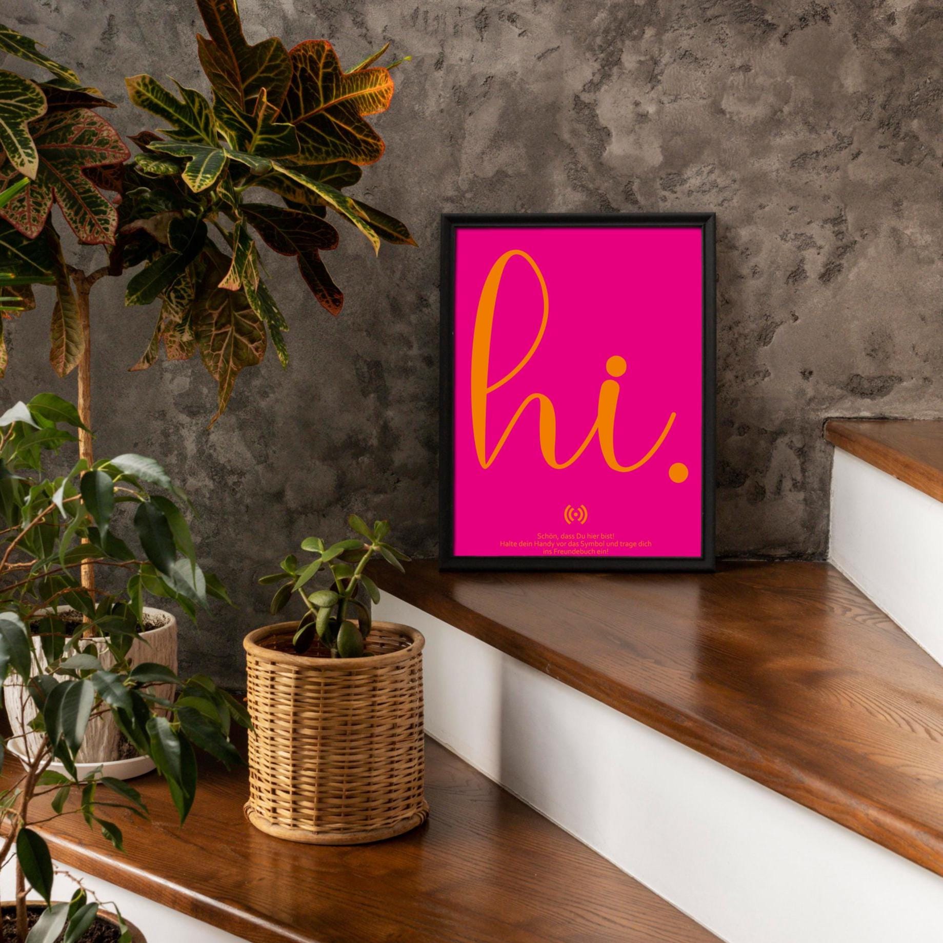 Stilvolles „Hi“ Poster mit integriertem NFC-Chip. Einfach scannen und dein persönliches, digitales Freundebuch öffnen. – Bild 4