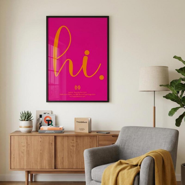 Stilvolles „Hi“ Poster mit integriertem NFC-Chip. Einfach scannen und dein persönliches, digitales Freundebuch öffnen. – Bild 7