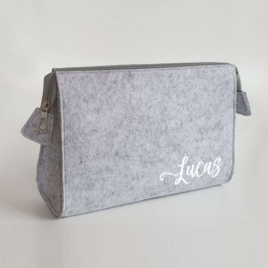 Personalisierte Kosmetiktasche aus Filz 28x19x8 cm | Kulturtasche | Schminktasche | Wickeltasche | Namen