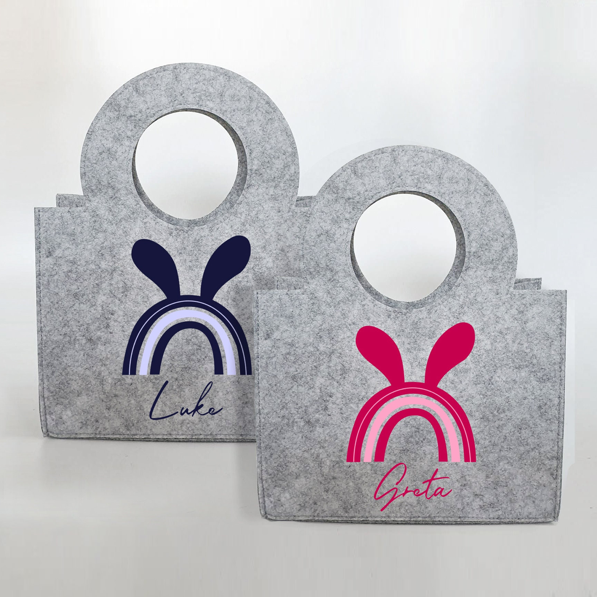 Personalisierte Oster-Tasche aus Filz 27 x 13 x 21 cm | Tasche mit Namen | Ostertasche | Osterkorb | Geschenk | Ostern