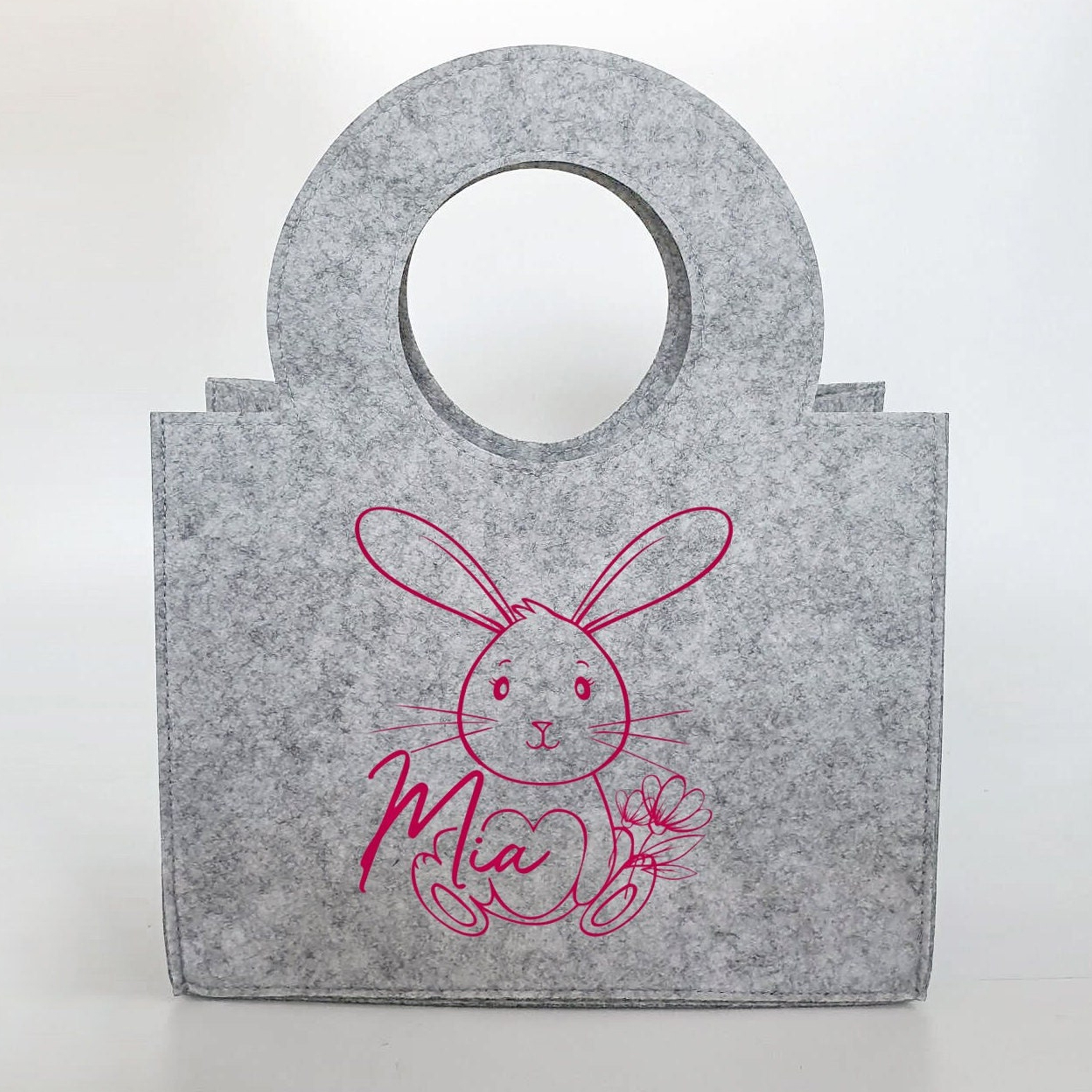 Personalisierte süße Ostertasche aus Filz 27 x 13 x 21 cm | Tasche mit Namen | Oster-Tasche | Osterkorb | Geschenk | Ostern