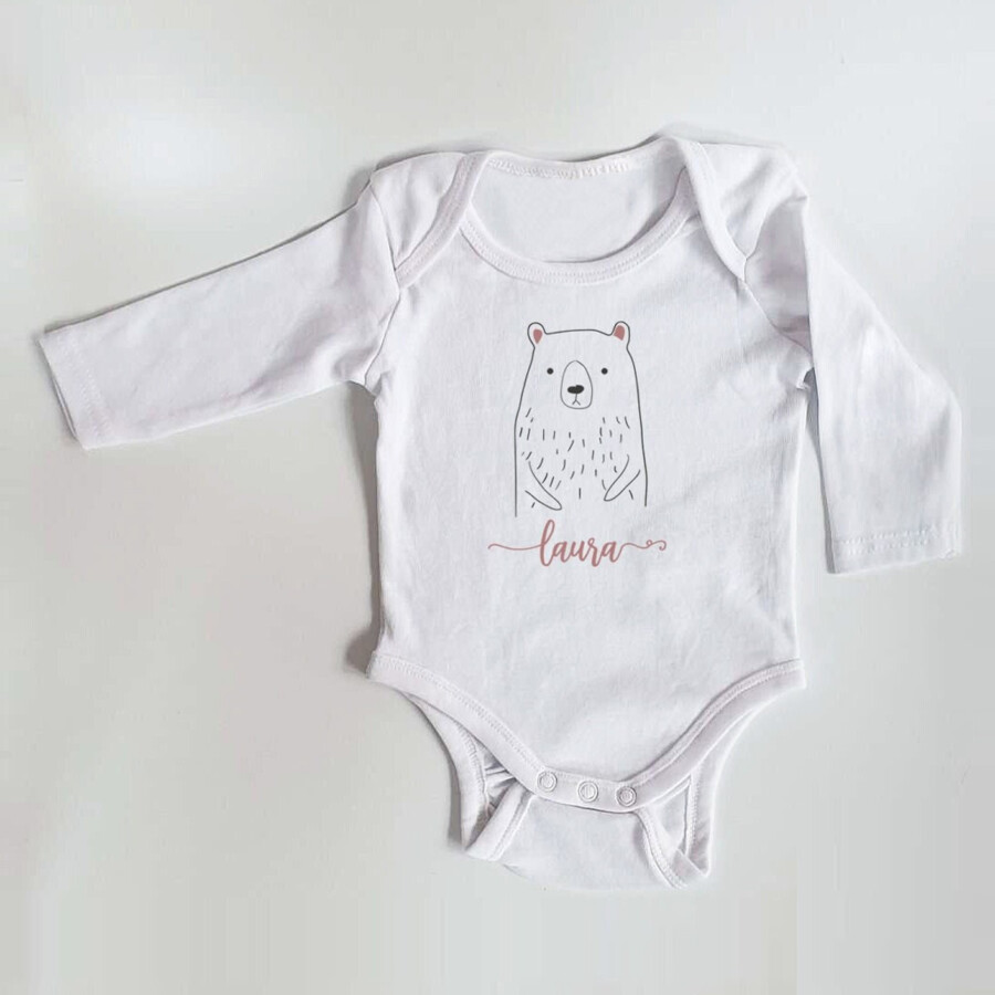 Personalisierter Body mit langen Armen, Gr. 62, 100% Baumwolle, Organic Cotton, Geschenk, Geschenkidee zur Geburt, Zebra, Schaf, Panda, Bär