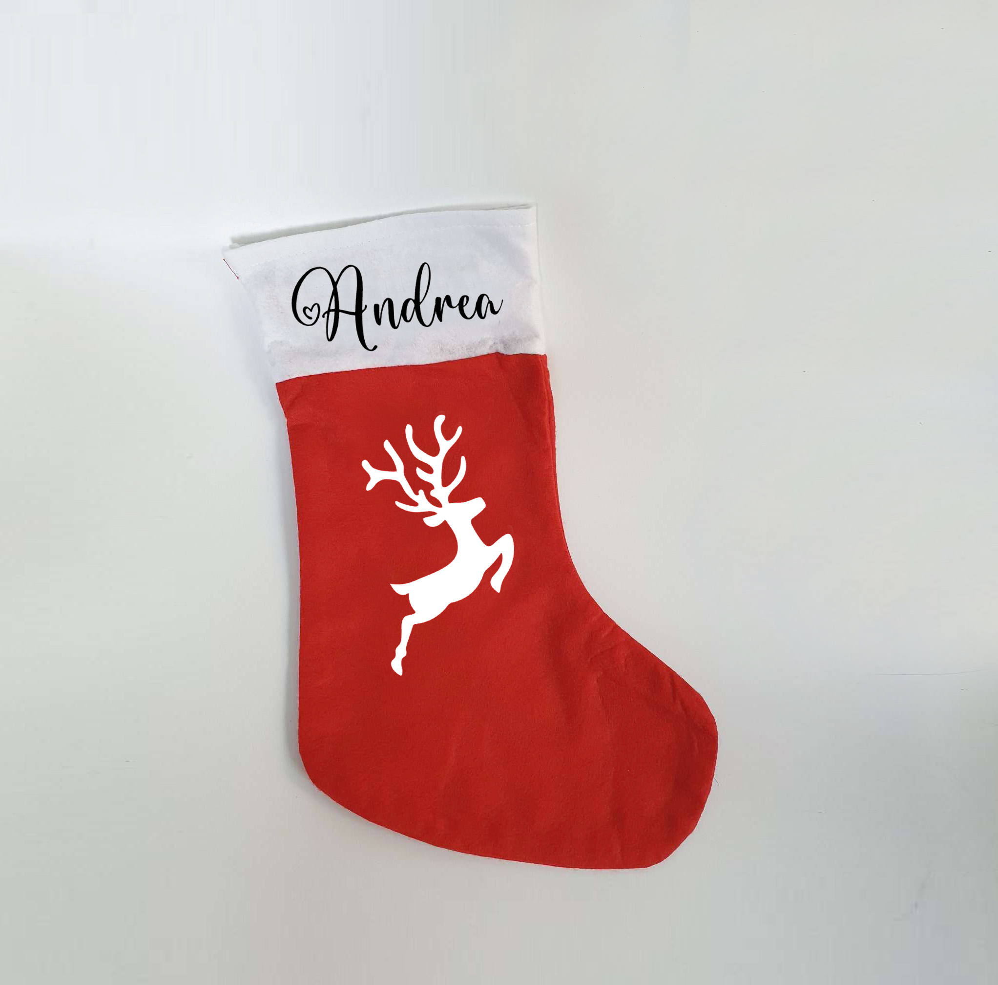 Weihnachtssocke mit Namen | Nikolaussocke | Nikolausstrumpf | Rentier | Hirsch | Weihnachten | Nikolaus | Personalisiert – Bild 1