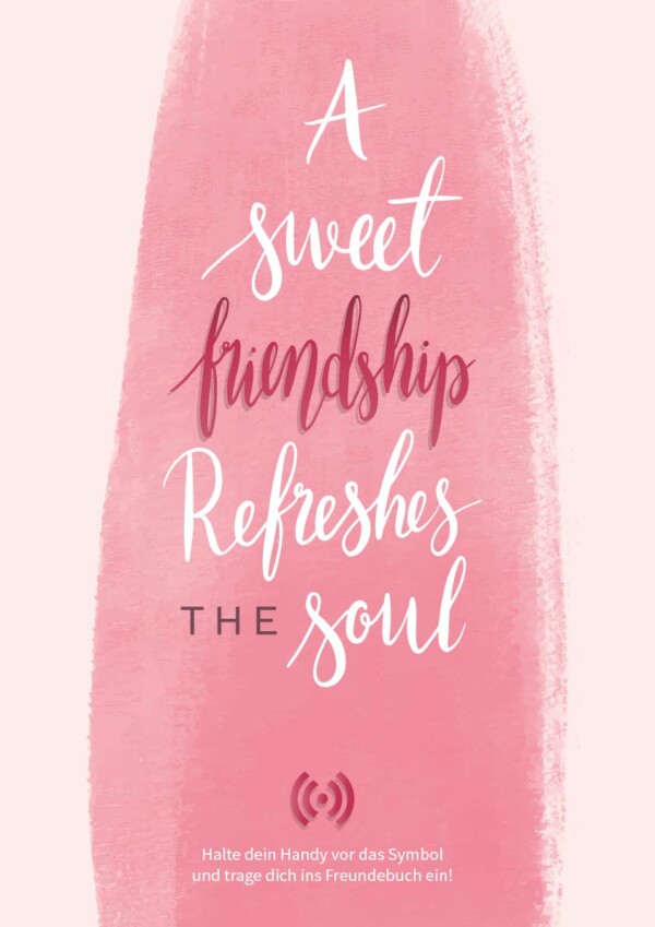 Stilvolles „Friendship“ Poster mit integriertem NFC-Chip. Einfach scannen und dein persönliches, digitales Freundebuch öffnen. – Bild 2