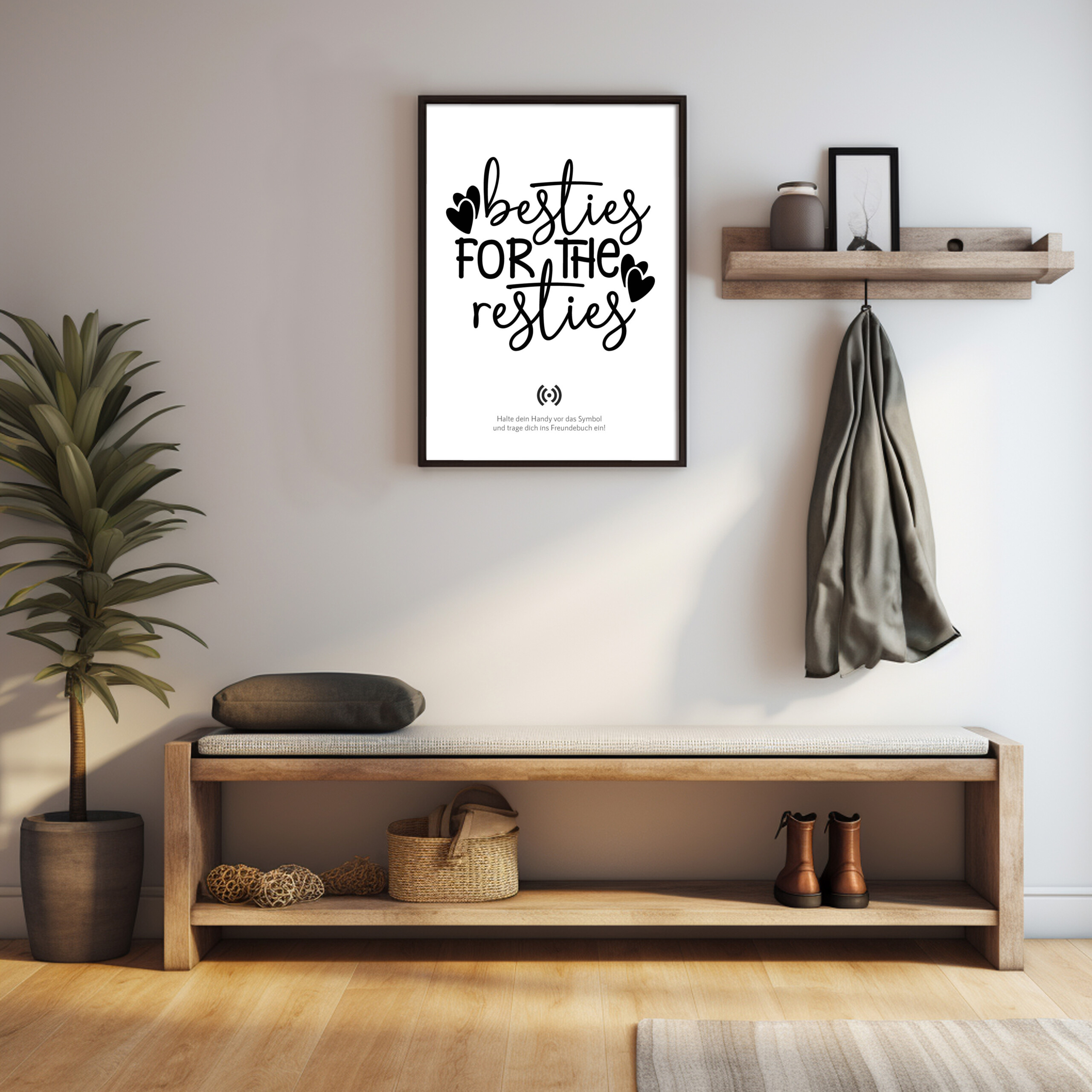 Stilvolles „Besties for the resties“ Poster mit integriertem NFC-Chip. Einfach scannen und dein persönliches, digitales Freundebuch öffnen. – Bild 3