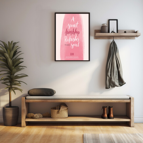Stilvolles „Friendship“ Poster mit integriertem NFC-Chip. Einfach scannen und dein persönliches, digitales Freundebuch öffnen. – Bild 3