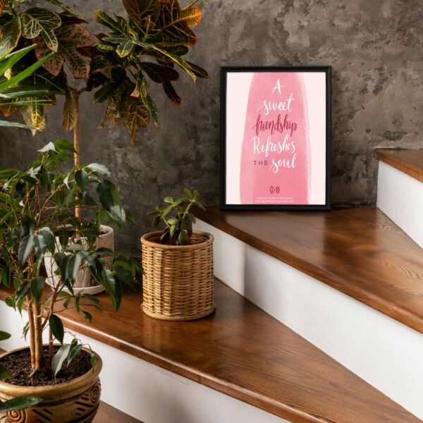 Stilvolles „Friendship“ Poster mit integriertem NFC-Chip. Einfach scannen und dein persönliches, digitales Freundebuch öffnen. – Bild 5