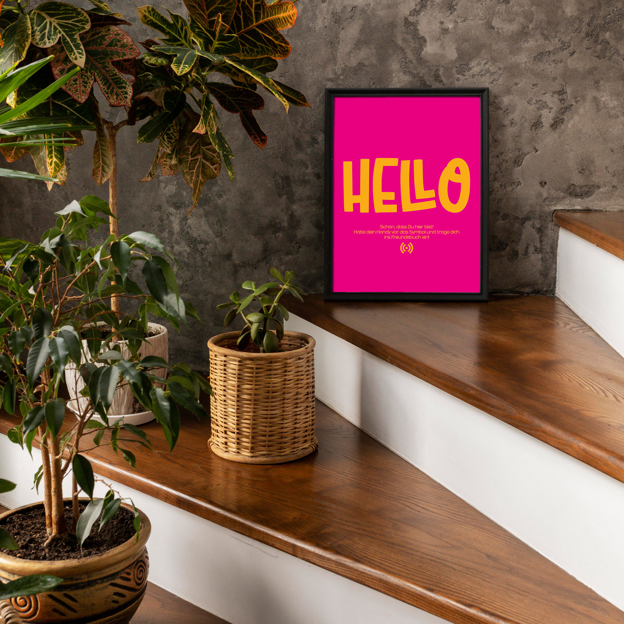Stilvolles „Hello“ Poster mit integriertem NFC-Chip. Einfach scannen und dein persönliches, digitales Freundebuch öffnen. – Bild 3