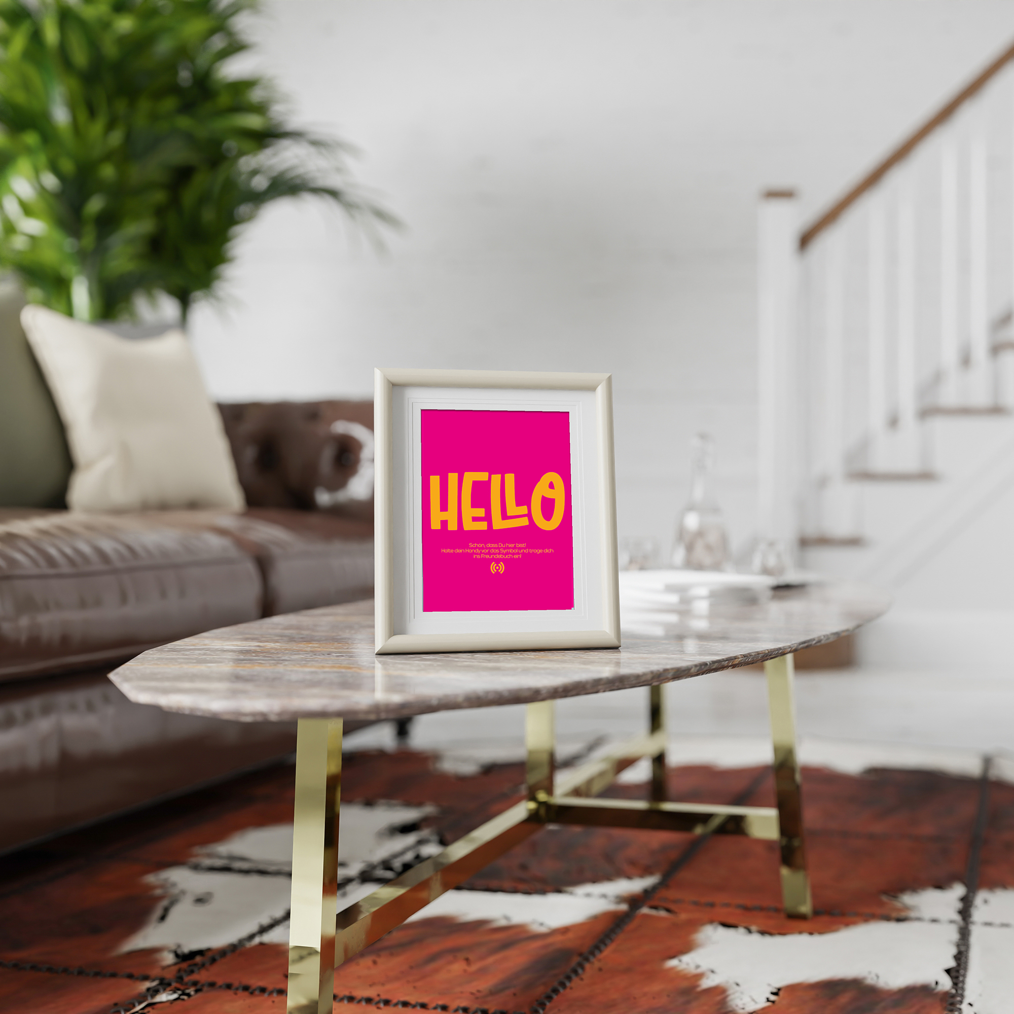 Stilvolles „Hello“ Poster mit integriertem NFC-Chip. Einfach scannen und dein persönliches, digitales Freundebuch öffnen. – Bild 4