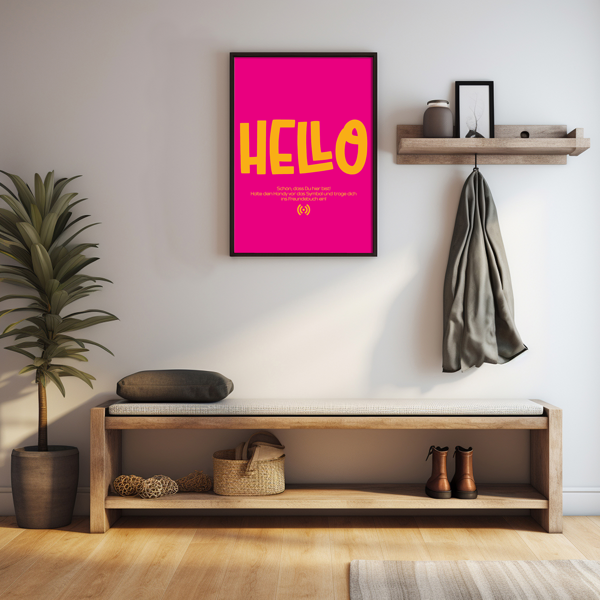 Stilvolles „Hello“ Poster mit integriertem NFC-Chip. Einfach scannen und dein persönliches, digitales Freundebuch öffnen. – Bild 5