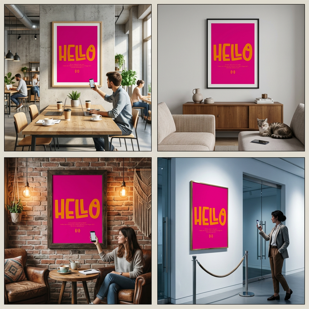 Stilvolles „Hello“ Poster mit integriertem NFC-Chip. Einfach scannen und dein persönliches, digitales Freundebuch öffnen. – Bild 6