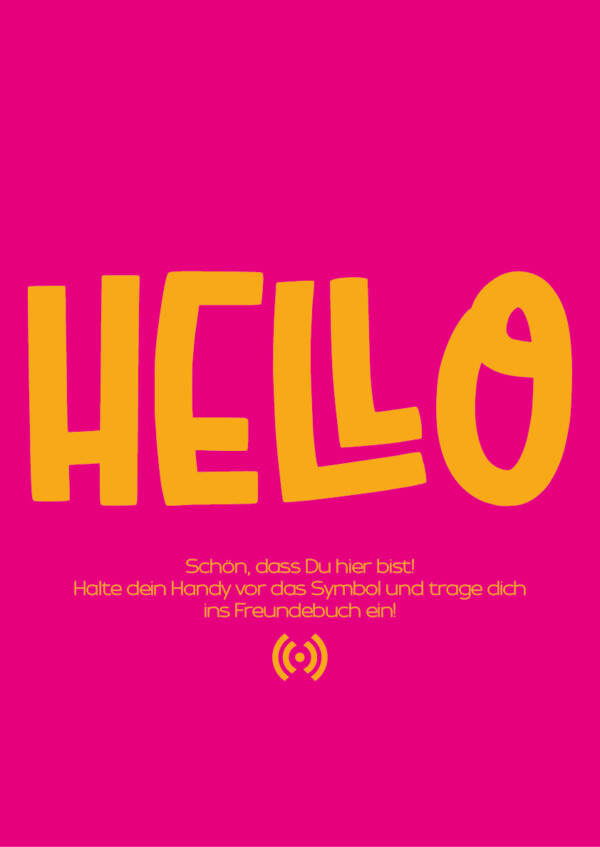 Stilvolles „Hello“ Poster mit integriertem NFC-Chip. Einfach scannen und dein persönliches, digitales Freundebuch öffnen. – Bild 7