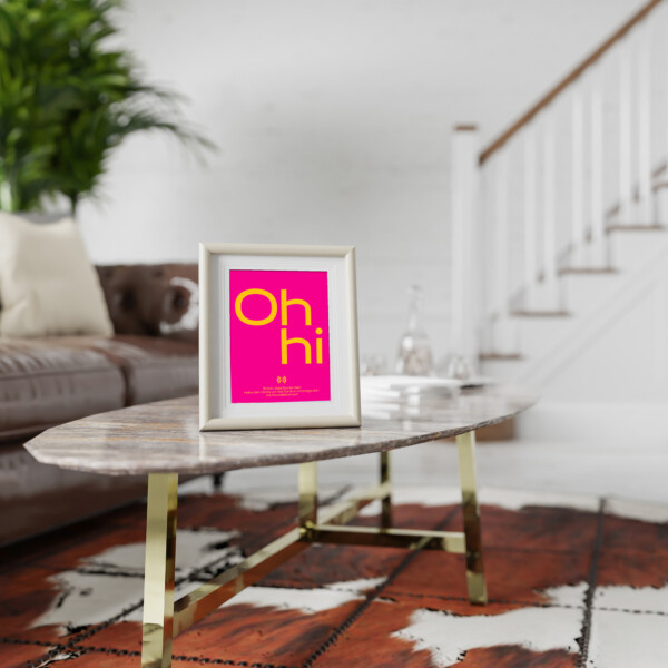 Stilvolles „Oh hi.“ Poster mit integriertem NFC-Chip. Einfach scannen und dein persönliches, digitales Freundebuch öffnen. – Bild 4